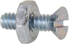 Value Collection - #6-32 UNC, 1/2" OAL Slotted Drive Machine Screw - Flat Head, Grade 2 Steel, Zinc-Plated Finish, Without Washer - Benchmark Tooling
