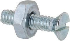 Value Collection - #6-32 UNC, 5/8" OAL Slotted Drive Machine Screw - Flat Head, Grade 2 Steel, Zinc-Plated Finish, Without Washer - Benchmark Tooling