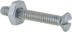 Value Collection - #6-32 UNC, 1" OAL Slotted Drive Machine Screw - Flat Head, Grade 2 Steel, Zinc-Plated Finish, Without Washer - Benchmark Tooling