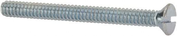 Value Collection - #6-32 UNC, 1-1/2" OAL Slotted Drive Machine Screw - Flat Head, Grade 2 Steel, Zinc-Plated Finish, Without Washer - Benchmark Tooling