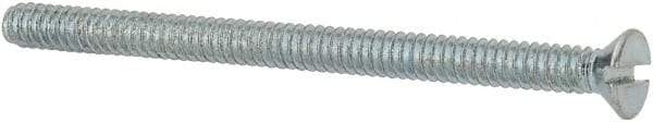 Value Collection - #6-32 UNC, 2" OAL Slotted Drive Machine Screw - Flat Head, Grade 2 Steel, Zinc-Plated Finish, Without Washer - Benchmark Tooling