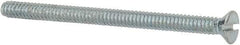 Value Collection - #6-32 UNC, 2" OAL Slotted Drive Machine Screw - Flat Head, Grade 2 Steel, Zinc-Plated Finish, Without Washer - Benchmark Tooling