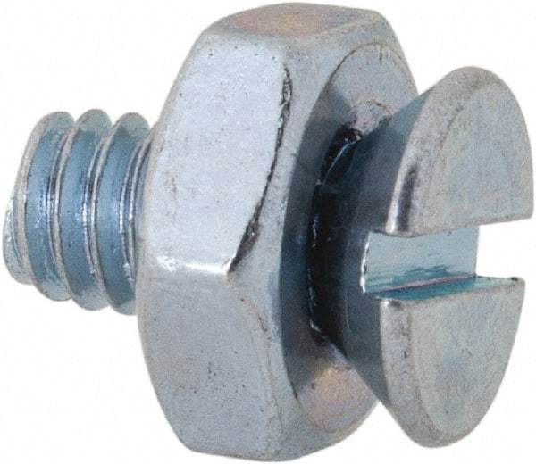 Value Collection - #8-32 UNC, 3/8" OAL Slotted Drive Machine Screw - Flat Head, Grade 2 Steel, Zinc-Plated Finish, Without Washer - Benchmark Tooling