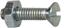 Value Collection - #8-32 UNC, 5/8" OAL Slotted Drive Machine Screw - Flat Head, Grade 2 Steel, Zinc-Plated Finish, Without Washer - Benchmark Tooling