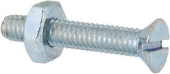 Value Collection - #8-32 UNC, 1" OAL Slotted Drive Machine Screw - Flat Head, Grade 2 Steel, Zinc-Plated Finish, Without Washer - Benchmark Tooling