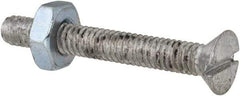 Value Collection - #8-32 UNC, 1-1/4" OAL Slotted Drive Machine Screw - Flat Head, Grade 2 Steel, Zinc-Plated Finish, Without Washer - Benchmark Tooling