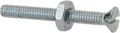 Value Collection - #8-32 UNC, 1-1/2" OAL Slotted Drive Machine Screw - Flat Head, Grade 2 Steel, Zinc-Plated Finish, Without Washer - Benchmark Tooling