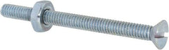Value Collection - #8-32 UNC, 2" OAL Slotted Drive Machine Screw - Flat Head, Grade 2 Steel, Zinc-Plated Finish, Without Washer - Benchmark Tooling