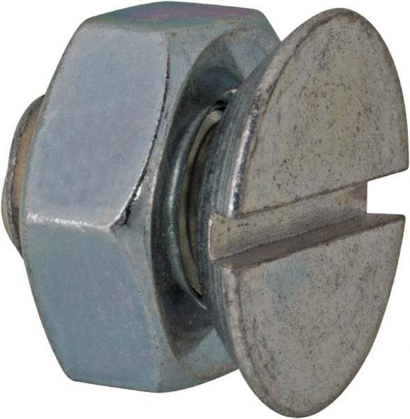 Value Collection - 5/16-18 UNC, 1/2" OAL Slotted Drive Machine Screw - Flat Head, Grade 2 Steel, Zinc-Plated Finish, Without Washer - Benchmark Tooling