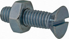Value Collection - 5/16-18 UNC, 1-1/4" OAL Slotted Drive Machine Screw - Flat Head, Grade 2 Steel, Zinc-Plated Finish, Without Washer - Benchmark Tooling