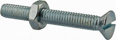 Value Collection - 5/16-18 UNC, 2-1/2" OAL Slotted Drive Machine Screw - Flat Head, Grade 2 Steel, Zinc-Plated Finish, Without Washer - Benchmark Tooling