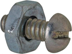 Value Collection - #6-32 UNC, 3/8" Length Under Head Slotted Drive Machine Screw - Round Head, Grade 2 Steel, Zinc-Plated Finish, Without Washer - Benchmark Tooling