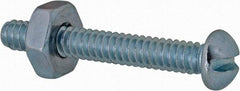 Value Collection - #6-32 UNC, 1" Length Under Head Slotted Drive Machine Screw - Round Head, Grade 2 Steel, Zinc-Plated Finish, Without Washer - Benchmark Tooling