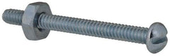 Value Collection - #6-32 UNC, 1-1/2" Length Under Head Slotted Drive Machine Screw - Round Head, Grade 2 Steel, Zinc-Plated Finish, Without Washer - Benchmark Tooling