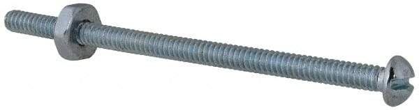 Value Collection - #6-32 UNC, 2-1/2" Length Under Head Slotted Drive Machine Screw - Round Head, Grade 2 Steel, Zinc-Plated Finish, Without Washer - Benchmark Tooling