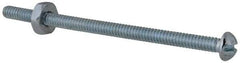Value Collection - #6-32 UNC, 2-1/2" Length Under Head Slotted Drive Machine Screw - Round Head, Grade 2 Steel, Zinc-Plated Finish, Without Washer - Benchmark Tooling
