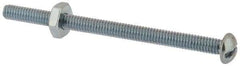 Value Collection - #8-32 UNC, 2-1/2" Length Under Head Slotted Drive Machine Screw - Round Head, Grade 2 Steel, Zinc-Plated Finish, Without Washer - Benchmark Tooling