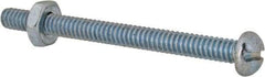 Value Collection - #10-24 UNC, 2-1/4" Length Under Head Slotted Drive Machine Screw - Round Head, Grade 2 Steel, Zinc-Plated Finish, Without Washer - Benchmark Tooling