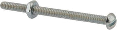 Value Collection - #10-24 UNC, 2-3/4" Length Under Head Slotted Drive Machine Screw - Round Head, Grade 2 Steel, Zinc-Plated Finish, Without Washer - Benchmark Tooling