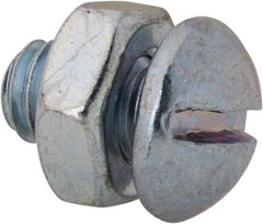 Value Collection - 5/16-18 UNC, 1/2" Length Under Head Slotted Drive Machine Screw - Round Head, Grade 2 Steel, Zinc-Plated Finish, Without Washer - Benchmark Tooling