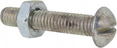 Value Collection - 5/16-18 UNC, 1-3/4" Length Under Head Slotted Drive Machine Screw - Round Head, Grade 2 Steel, Zinc-Plated Finish, Without Washer - Benchmark Tooling