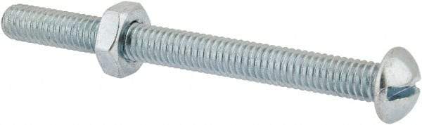 Value Collection - 5/16-18 UNC, 3-1/2" Length Under Head Slotted Drive Machine Screw - Round Head, Grade 2 Steel, Zinc-Plated Finish, Without Washer - Benchmark Tooling