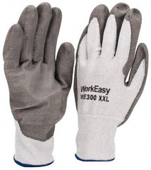 Honeywell - Size 2XL (11), ANSI Cut Lvl 3, Abrasion Lvl 5, Polyurethane Coated Cut Resistant Gloves - 9.5" Long, Palm & Fingers Coated, HPPE Lining, Knit Wrist, Light Gray/Gray, Paired - Benchmark Tooling