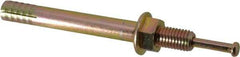 Wej-It - 5/8" Diam, 5/8" Drill, 6" OAL, 1-3/4" Min Embedment Hammer Drive Concrete Anchor - 1018 Iron (Pin)/Steel (Body), Zinc Yellow Dichromate Finish, Hex Nut Head, Hex Drive - Benchmark Tooling