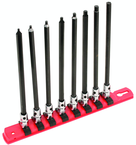 8 Piece - 3/32 - 1/4" - 1/4" Drive - 6" OAL - Hex Bit Socket Set - Benchmark Tooling