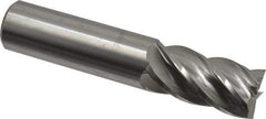 Accupro - 1", 2" LOC, 1" Shank Diam, 5" OAL, 5 Flute, Solid Carbide Square End Mill - Single End, ZrN Finish, Spiral Flute, 37° Helix, Centercutting, Right Hand Cut, Right Hand Flute - Benchmark Tooling