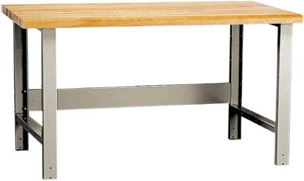 Rousseau Metal - 60 Wide x 30" Deep x 34" High, Laminated Hardwood Workbench - Fixed Legs - Benchmark Tooling