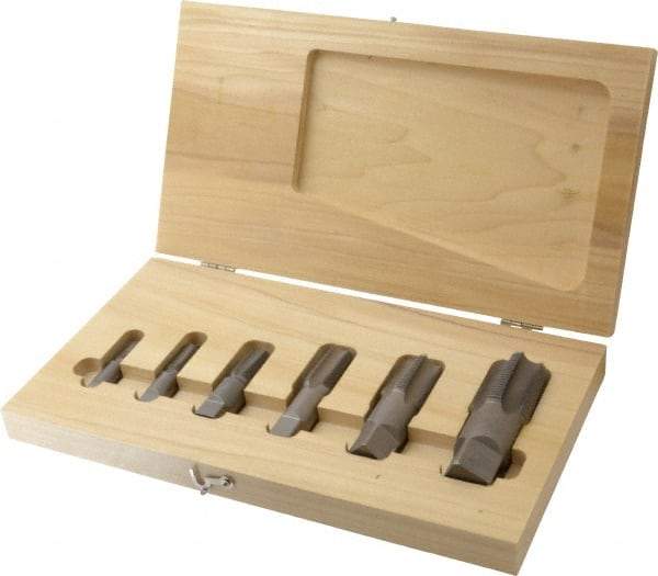 Irwin - 1 - 11-1/2 NPT, 4 & 5 Flute, Bottoming, Plug & Taper, Bright Finish, Carbon Steel Tap Set - Right Hand Cut - Benchmark Tooling