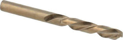 Irwin - 19/64" 135° Cobalt Jobber Drill - Bright Finish, Left Hand Cut, Spiral Flute, Straight Shank, 3-5/8" OAL, Split Point - Benchmark Tooling