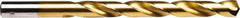 Irwin - 21/64" 135° High Speed Steel Jobber Drill - TiN Finish, Right Hand Cut, Spiral Flute, Straight Shank, 4-5/8" OAL, Split Point - Benchmark Tooling