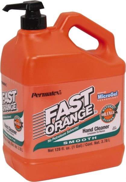 Permatex - 1 Gal Pump Bottle Liquid Hand Cleaner - Orange (Color), Citrus Scent - Benchmark Tooling