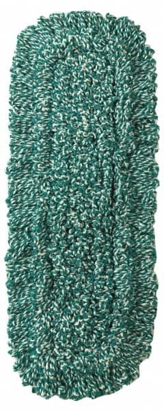 Rubbermaid - 48" Long x 5" Wide Microfiber Dust Mop Head - Slip-On/Slip-Through Backing, Green, Looped Head - Benchmark Tooling