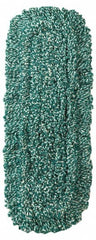 Rubbermaid - 24" Long x 5" Wide Microfiber Dust Mop Head - Slip-On/Slip-Through Backing, Green, Looped Head - Benchmark Tooling