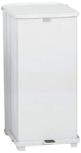 Rubbermaid - 24 Gal Square Unlabeled Trash Can - 30" High x 15" Long x 15" Wide, White, Steel - Benchmark Tooling