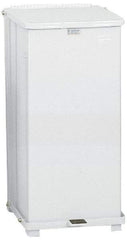 Rubbermaid - 24 Gal Square Unlabeled Trash Can - 30" High x 15" Long x 15" Wide, White, Steel - Benchmark Tooling