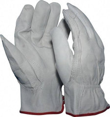 MCR Safety - Size S (7) Grain Goatskin General Protection Work Gloves - For Work & Driver, Uncoated, Slip-On Cuff, Full Fingered, White, Paired - Benchmark Tooling