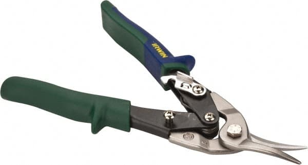 Irwin - 1-5/16" Length of Cut, Right Pattern Aviation Snip - 10" OAL, ProTouch Handle, 18 AWG Steel Capacity - Benchmark Tooling