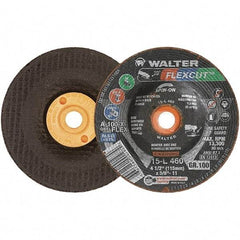 WALTER Surface Technologies - 4-1/2" Diam x 5/8" Hole, 100 Grit Surface Grinding Wheel - Aluminum Oxide, Fine Grade, 13,300 Max RPM - Benchmark Tooling