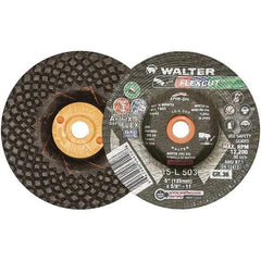 WALTER Surface Technologies - 5" Diam x 5/8" Hole, 36 Grit Surface Grinding Wheel - Aluminum Oxide, Very Coarse Grade, 12,200 Max RPM - Benchmark Tooling