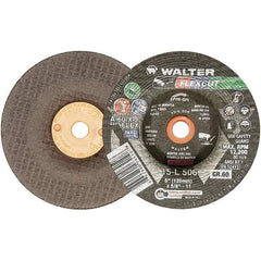 WALTER Surface Technologies - 5" Diam x 5/8" Hole, 60 Grit Surface Grinding Wheel - Aluminum Oxide, Medium Grade, 12,200 Max RPM - Benchmark Tooling