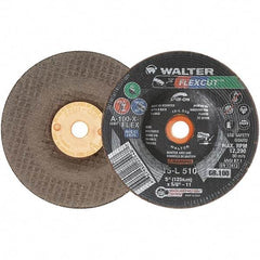 WALTER Surface Technologies - 5" Diam x 5/8" Hole, 100 Grit Surface Grinding Wheel - Aluminum Oxide, Fine Grade, 12,200 Max RPM - Benchmark Tooling