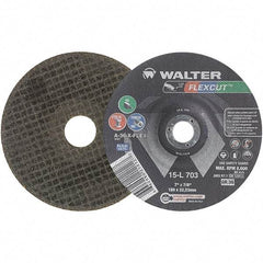 WALTER Surface Technologies - 7" Diam x 7/8" Hole, 36 Grit Surface Grinding Wheel - Aluminum Oxide, Very Coarse Grade, 8,600 Max RPM - Benchmark Tooling
