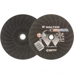 WALTER Surface Technologies - 9" 30 Grit Aluminum Oxide Cutoff Wheel - 5/64" Thick, 7/8" Arbor, 6,800 Max RPM, Use with Angle Grinders - Benchmark Tooling
