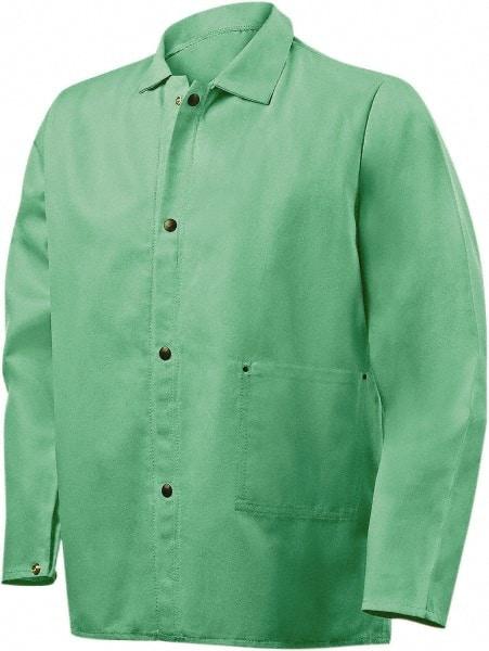 Steiner - Size 2XL Flame Resistant/Retardant Jacket - Green, Cotton, Snaps Closure, 52 to 54" Chest - Benchmark Tooling