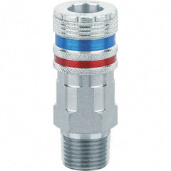 Dynabrade - 1/2 Male NPT Pneumatic Hose Coupler - Steel/Brass, 1/2" Body Diam - Benchmark Tooling