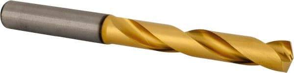 Kennametal - 3/8" 140° Solid Carbide Jobber Drill - Multilayer TiAlN Finish, Right Hand Cut, Spiral Flute, Whistle Notch Shank - Benchmark Tooling